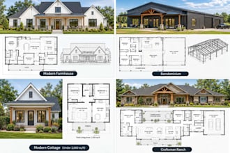 design modern farmhouse plans barndominium blueprints or cottage house plans