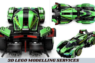 design custom 3d lego model lego set toys manual instructions 3d lego car ship