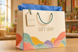 design custom kraft paper shopping bags