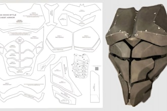 design eva foam patterns, pepakura templates, 3d cosplay armor, 3d helmets
