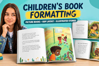 design children book layout, children book formatting and KDP interior paperback