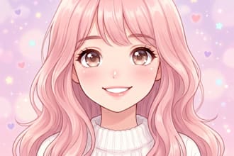 create a cute anime avatar or profile picture for you