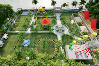 design 3d amusement parks, theme parks and water parks
