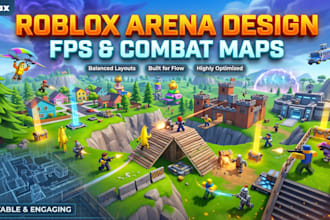 design a roblox combat or fps arena built for gameplay