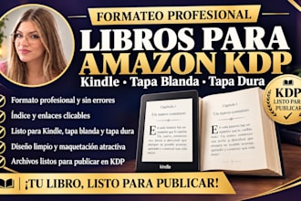 publicación en KDP, formateo de libros y edición en amazon kindle