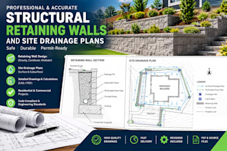 design structural retaining walls and site drainage plans