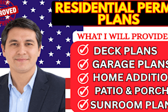 draw deck permit plans, home addition, garage, patio, porch, framing and sunroom
