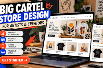 design a big cartel store for artists and creators