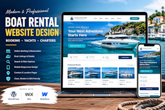 build boat rental website landing page booking system wordpress wix webflow