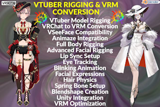 rig and convert vtuber model, vrchat avatar to vrm, vseeface animaze
