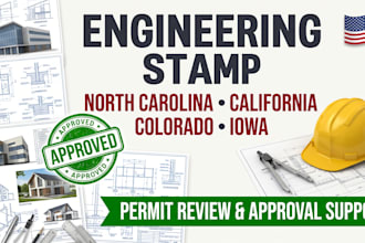 engineering stamp north carolina california colorado lowa for permit approval