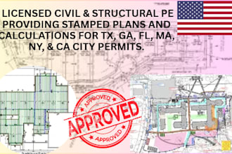 civil and structural engineer plan stamp for texas ga fl ma ny ca city permit