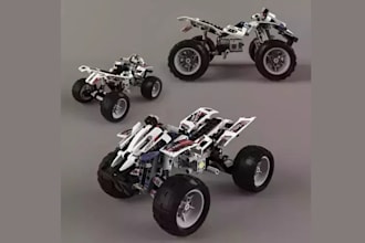 custom 3d lego set, moc, lego technic bike, car, ship, toy, with instruction