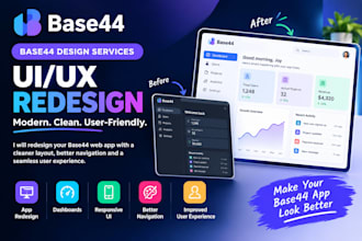 redesign your base44 web app UI UX and improve its user experience