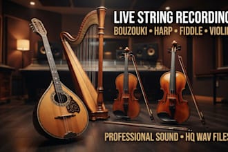 record live bouzouki, harp, fiddle, violin for your song