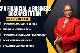 certify financial capacity letter, business verification letter from accountant