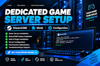 setup dedicated game server, steamcmd, and mod installation