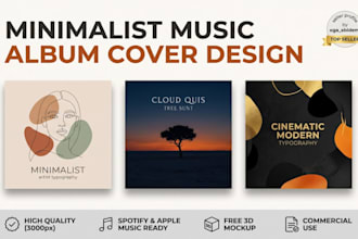 design minimalist music album cover art, single cover and spotify artwork
