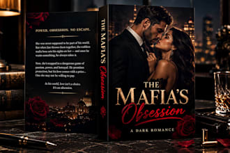 design or illustrate a dark mafia romance book cover for kdp