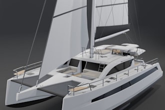 3d marine model catamaran ship model yacht, warship, submarine marine vessel 3d