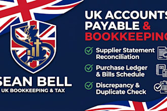 reconcile supplier statements, manage UK accounts payable, bookkeeping records