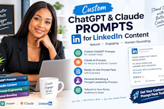 create custom chatgpt prompts for linkedin posts humanize ai blog posts, article
