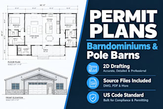 design custom barndominium and pole barn permit plans