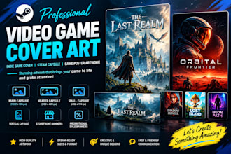 create steam banner design game header art steam capsule cover game graphics