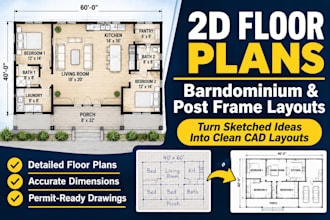 draw custom barndominium floor plans and post frame layouts