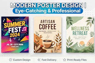 design modern canva posters, flyers and youtube thumbnails