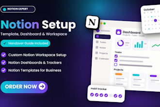 notion expert,notion template, notion dashboard, notion workspace, notion setup