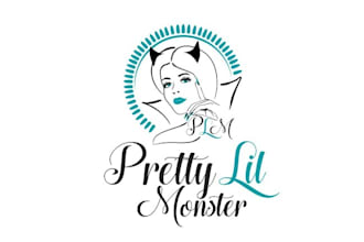 design cosmetics beauty pretty lil monster logo