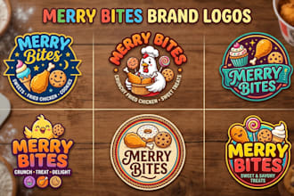 design a custom sweets fried chicken and cookies brand logo