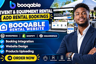 design booqable event rental website or equipment rental booking integration