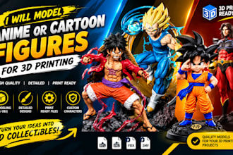 create 3d anime, cartoon figurines, toy for 3d printing