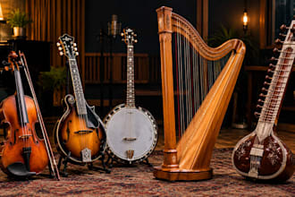 record fiddle, mandolin, banjo, harp, sitar for your tracks