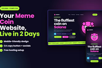 build a professional meme coin website for your solana token