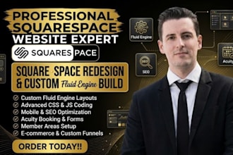 create a high end squarespace website acuity booking and member portal