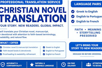 translated your christian novel book to greek to english to portuguese to french