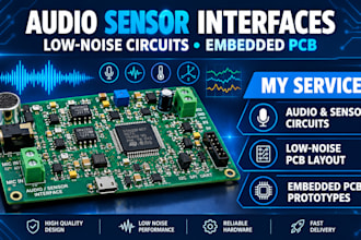 design audio sensor interfaces, low noise circuits and embedded pcb prototypes