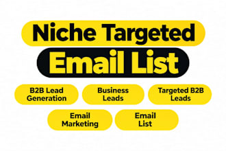 niche targeted email list with b2b leads for email marketing