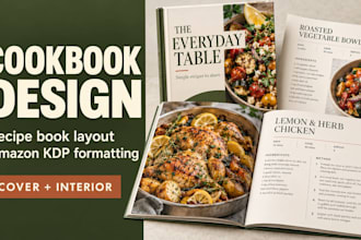 design your cookbook redesign recipe book layout and amazon KDP print interior