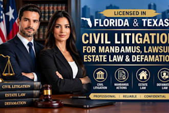 licensed florida tx civil litigation for mandamus lawsuit estate law defamation