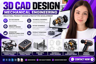 3d cad design mechanical engineering prototype 3d industrial product design dfm