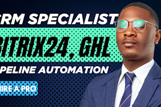 setup bitrix24 crm, ghl xlead with sales pipeline and automation for you