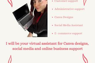 be your virtual assistant for social media and canva