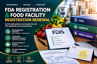 assist with fda registration and food facility renewal