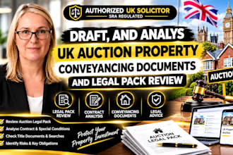 draft, analyze UK auction property conveyancing documents and legal pack review