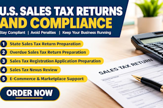 prepare US sales tax returns and help with overdue filings