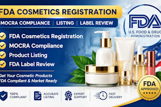 do fda cosmetics registration, mocra compliance, listing and fda label review